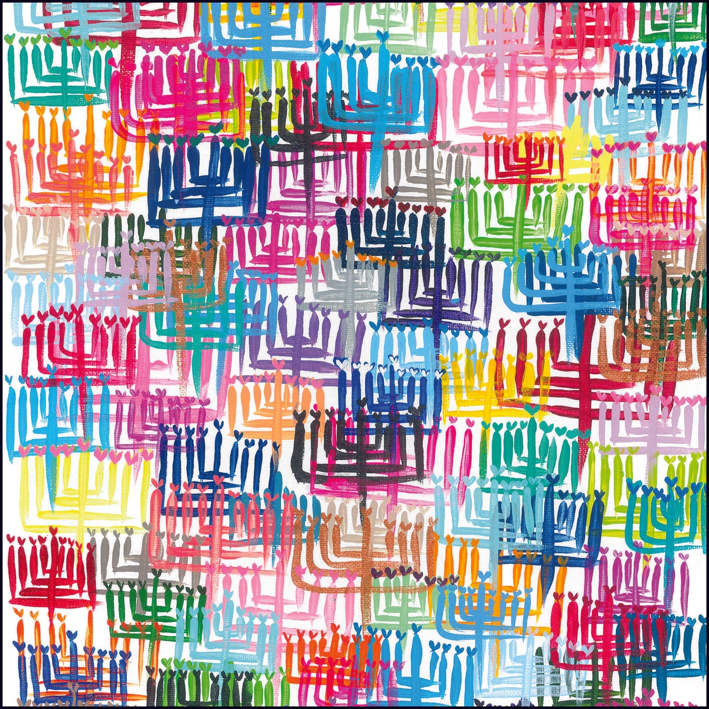 Heart Menorahs Napkins 18x18 4PK