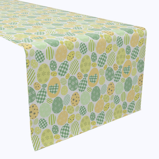 Green & Yellow Pastel Easter Eggs Cotton Table Runners