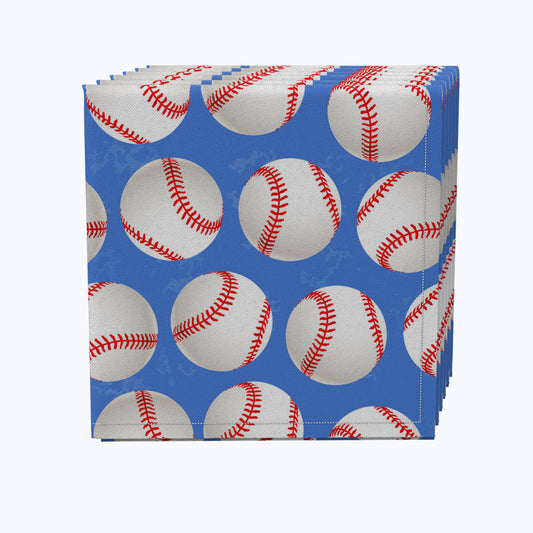 Baseballs Blue Napkins