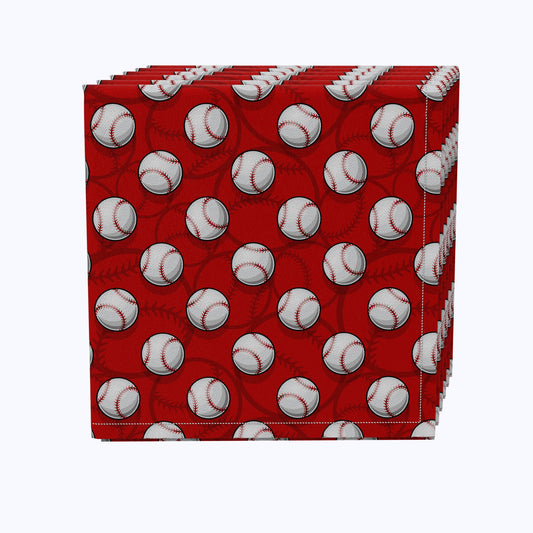 Baseballs Red Napkins