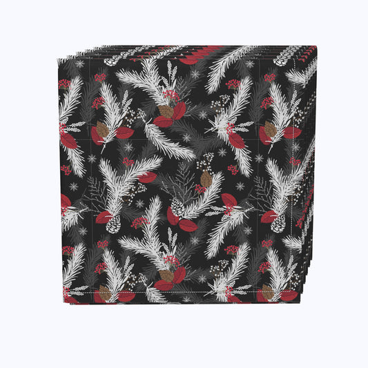 Berries, Snowflakes and Mistletoes Napkins