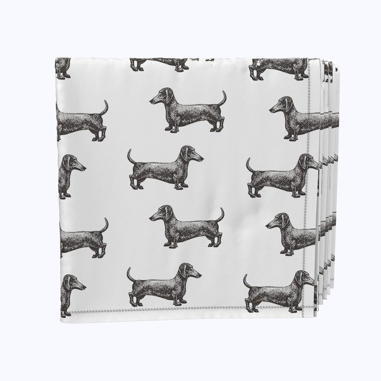 Black & White Dachshund Toss Napkins