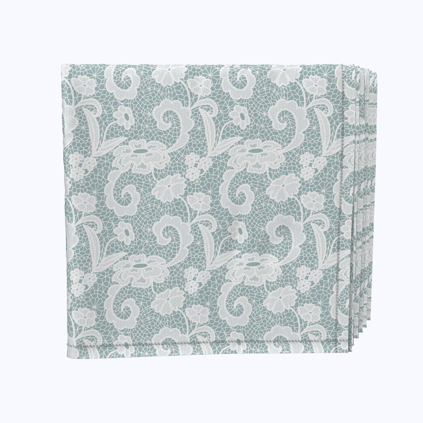 Blue Floral Lace Scrolls Napkins