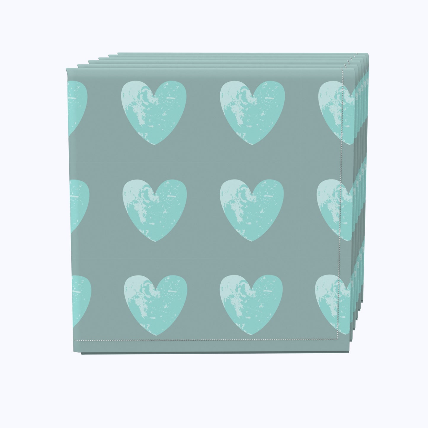Blue Gray Hearts Napkins