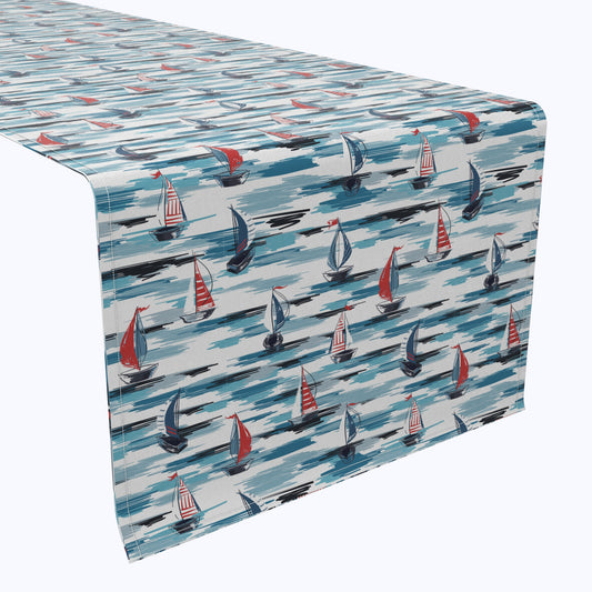 Brush Stroke Sailboats Table Runners