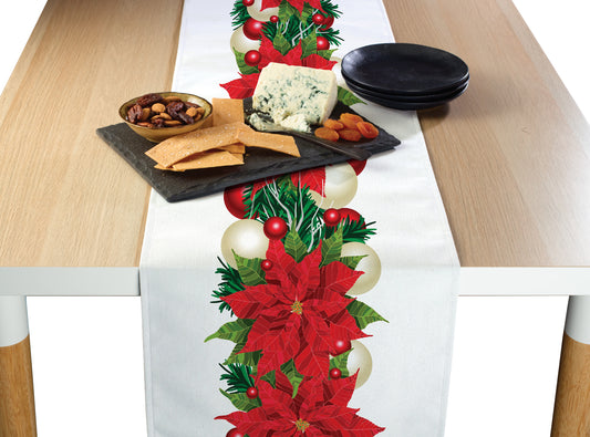 Christmas Poinsettia Garland Runners