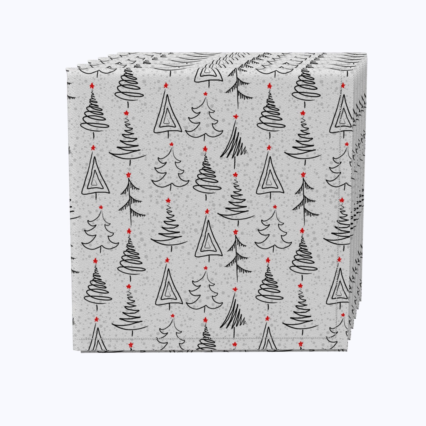 Christmas Tree Doodles Cotton Napkins
