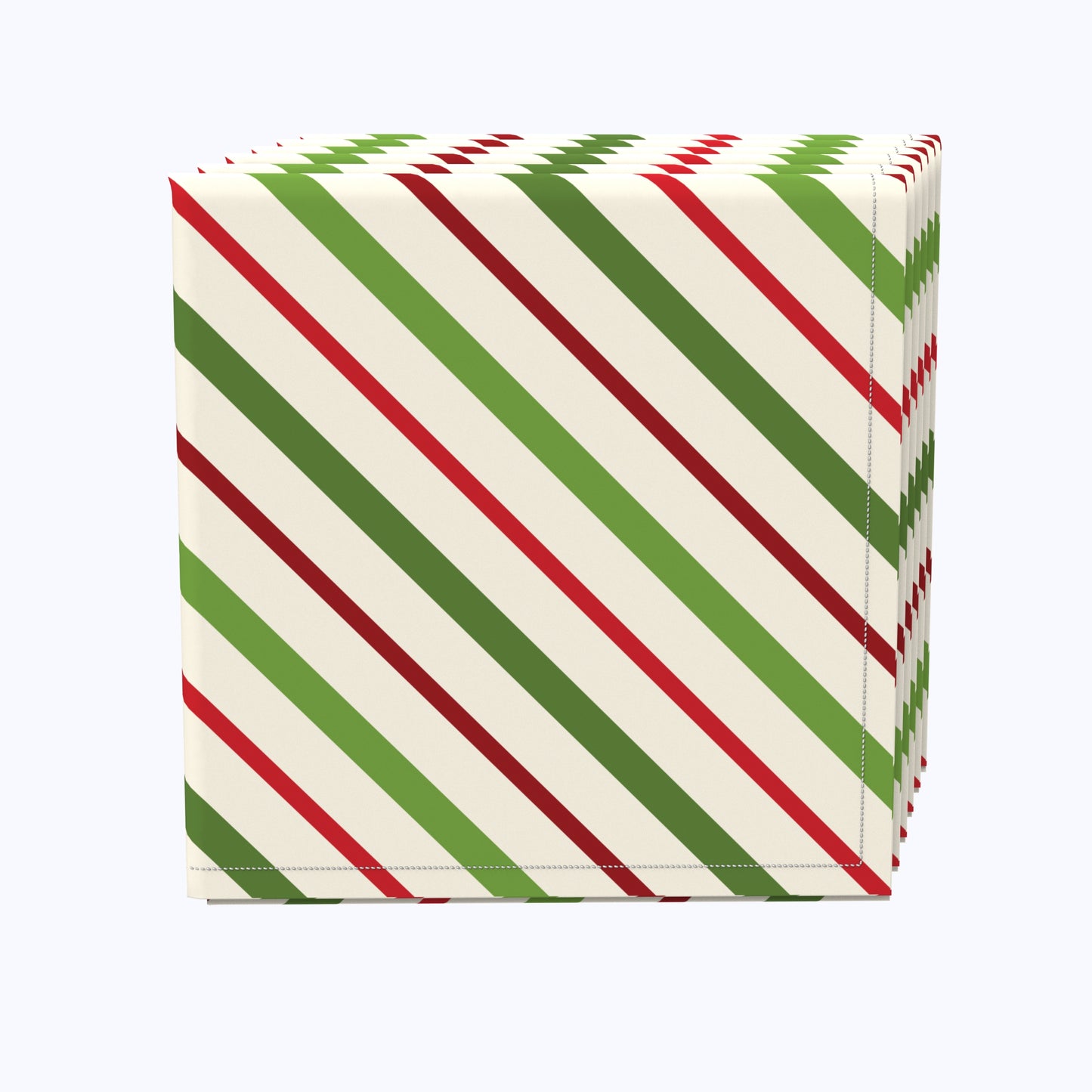 Christmas Red & Green Diagonal Stripe Napkins