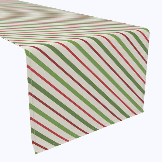 Christmas Red & Green Diagonal Stripe Table Runners