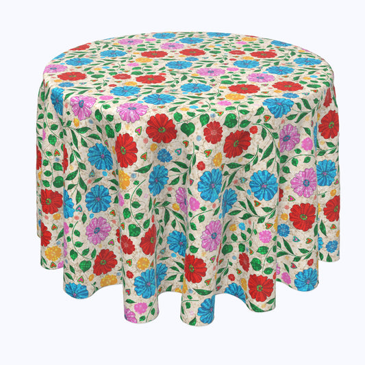 Dots on Floral Landscape Rounds