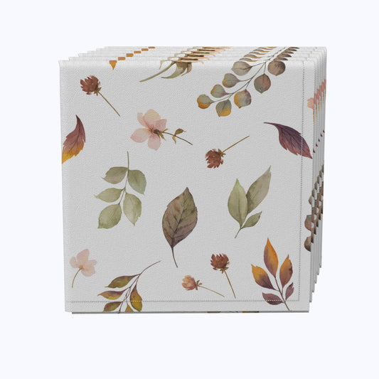 Falling Leaves & Flowers Napkins