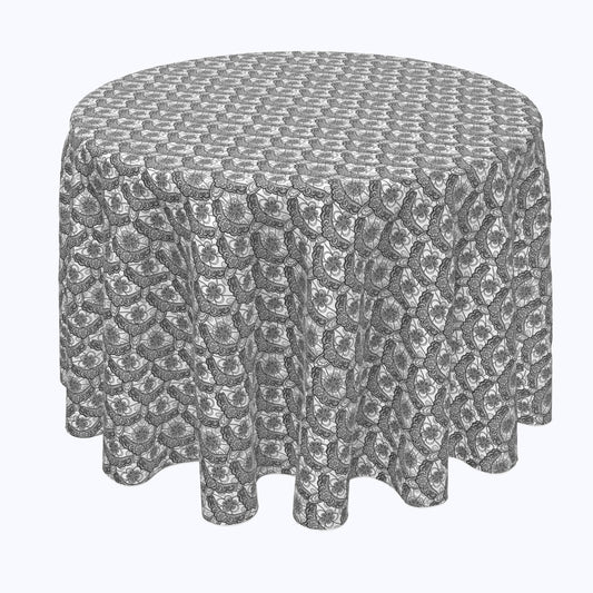 Floral Lace Details Black Rounds