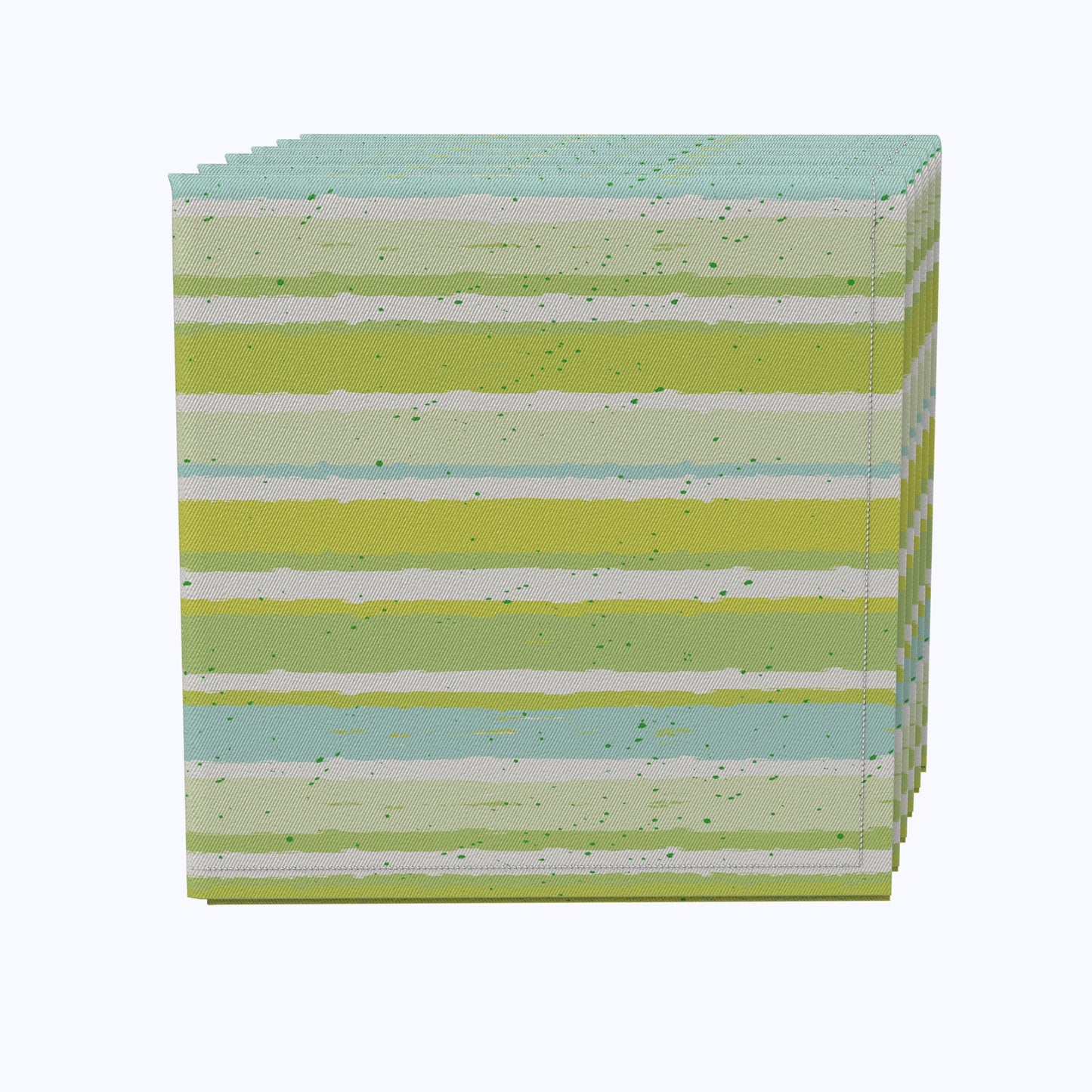 Green Stripes & Ink Splatter Napkins