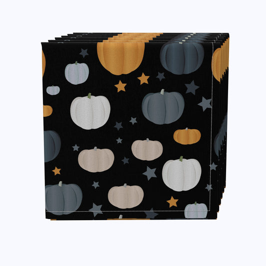 Halloween Pumpkin and Stars Cotton Napkins