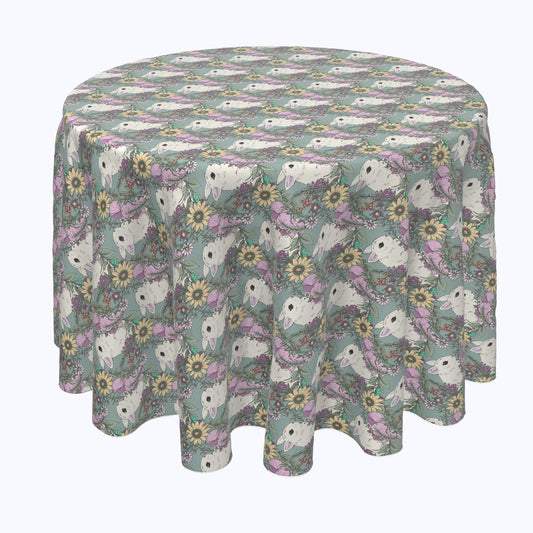 Hand Drawn Flowers and Rabbits Rounds