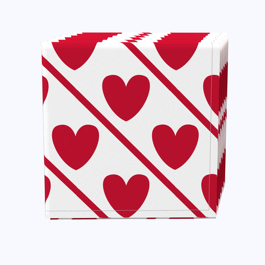 Hearts Diagonal Stripe Napkins