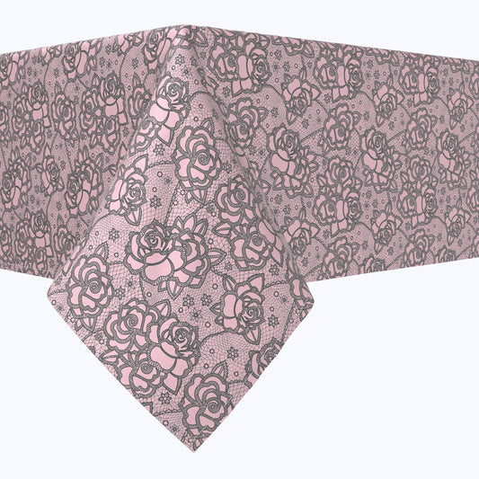 Lacey Pink Roses Rectangles