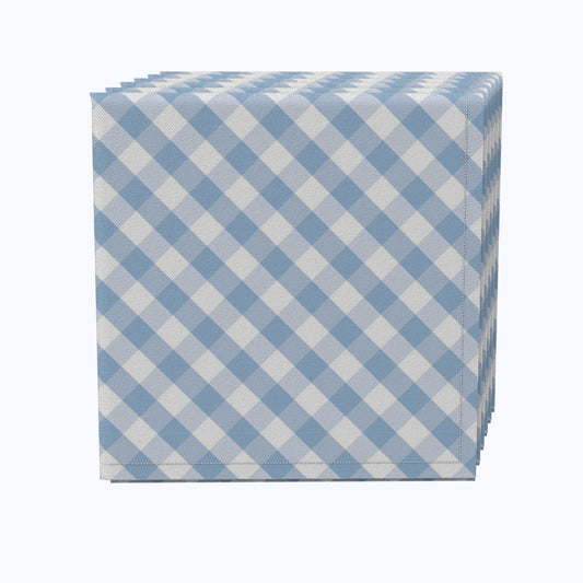 Pastel Blue Cross Weave Gingham Napkins
