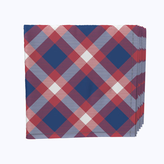 Patriotic Tartan Plaid Napkins