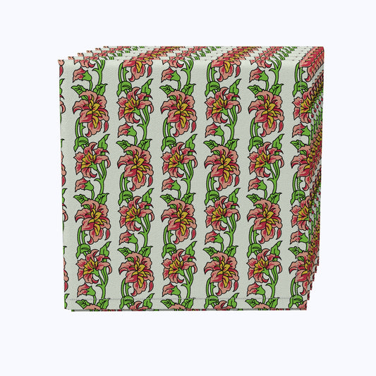 Peony Floral Stripe Napkins