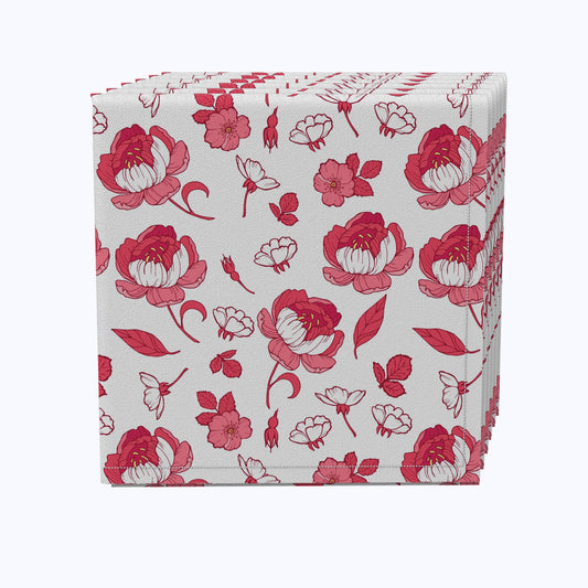 Pink Floral Design Napkins