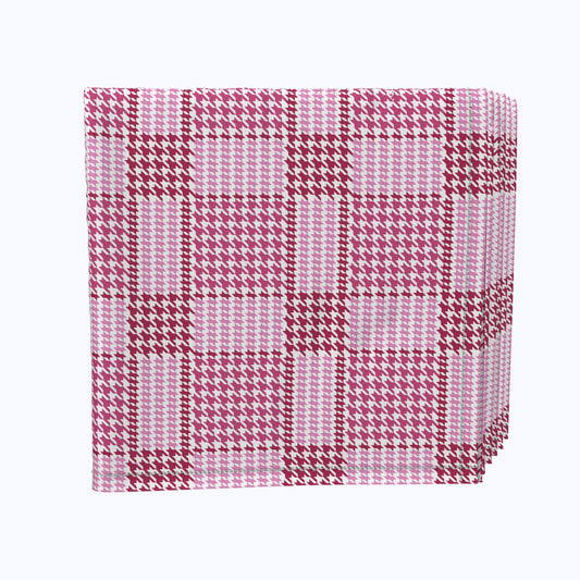 Pink Houndstooth Check Napkins