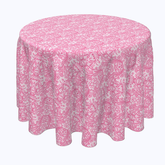 Pink Lace With Flowers Rounds