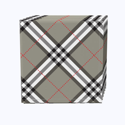 Plaid, Gray & Black Napkins