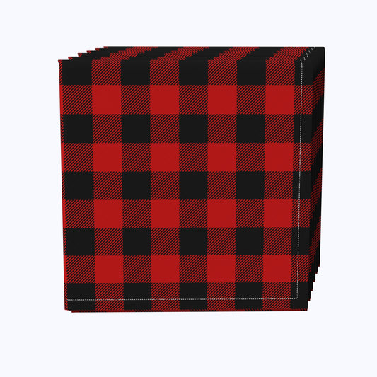 Red & Black Buffalo Check Napkins