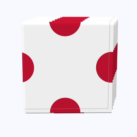 3" Dot, Red & White Napkins