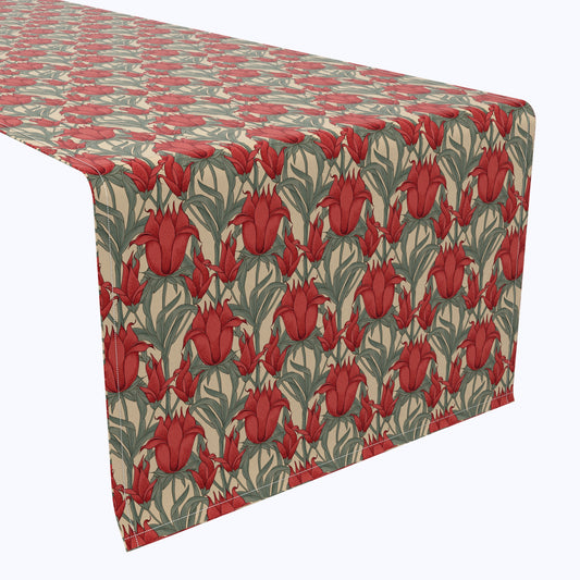 Scarlet Red Flowers Table Runners