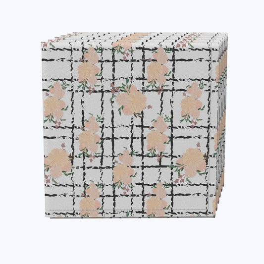 Simple Floral Check Napkins
