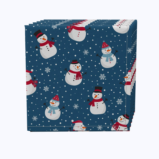 Snowmen in a Winter Wonderland Cotton Napkins