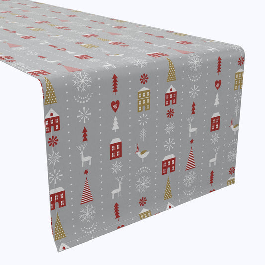 Stylized Christmas Pattern Cotton Table Runners