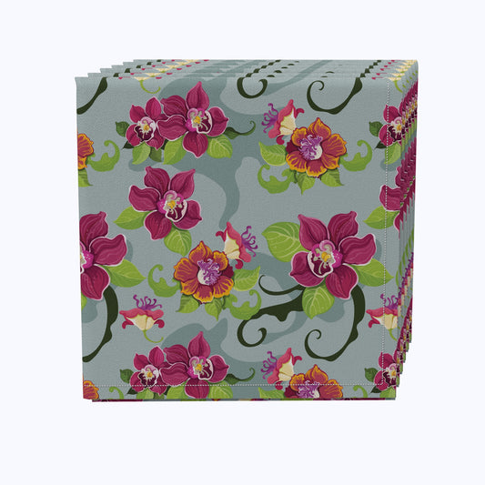 Tropical Flower Pattern Napkins
