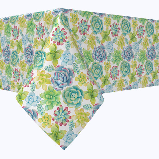 Vibrant Succulents Cotton Rectangles