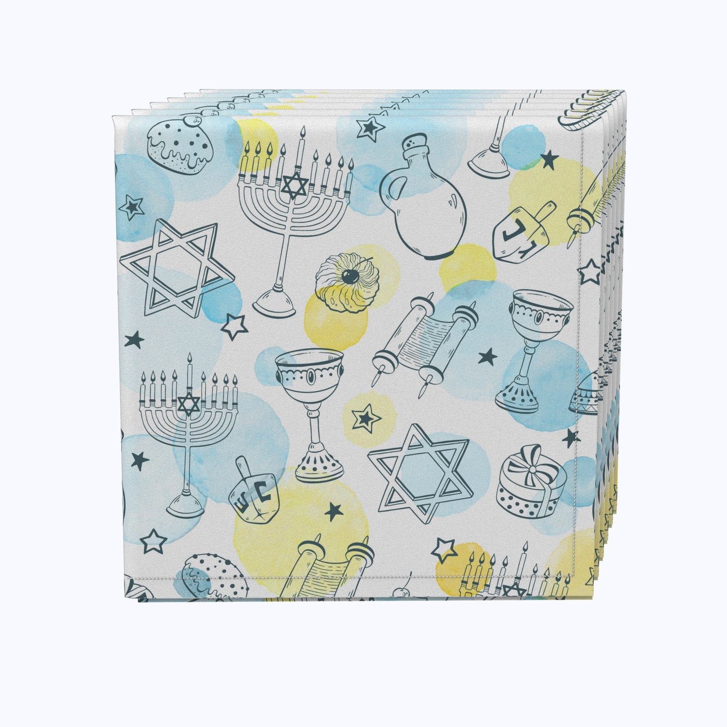 Watercolor Hanukkah and Dots Napkins