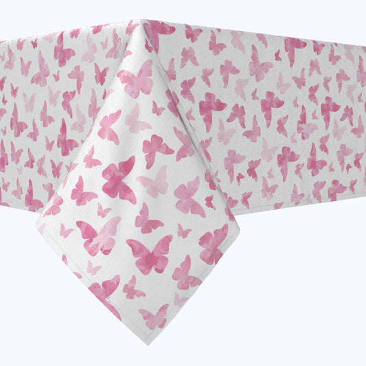 Watercolor Pink Butterflies Cotton Rectangles