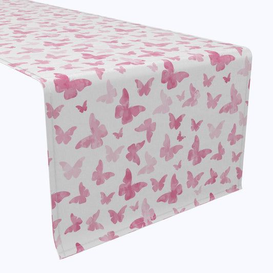 Watercolor Pink Butterflies Table Runners