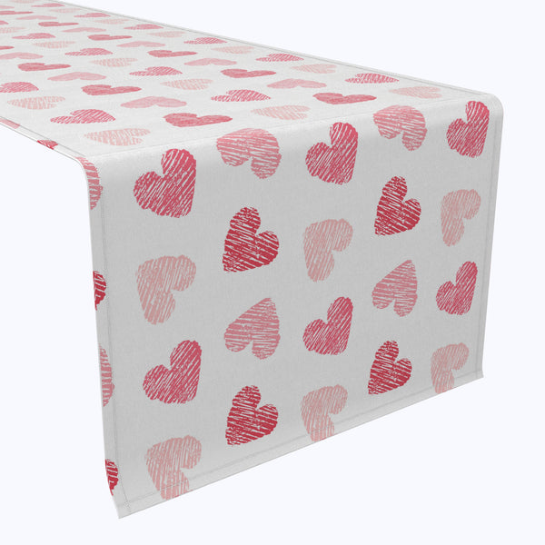 Valentines Table Runner Red Heart Print Valentines Day Decorations