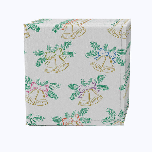 Golden Bells & Ribbons Cotton Napkins