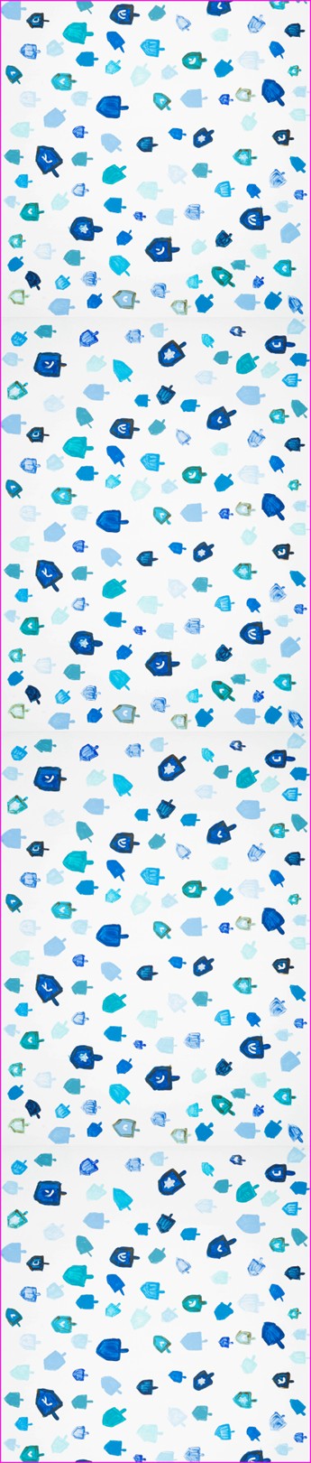 Blue Dreidels Table Runner 16x108