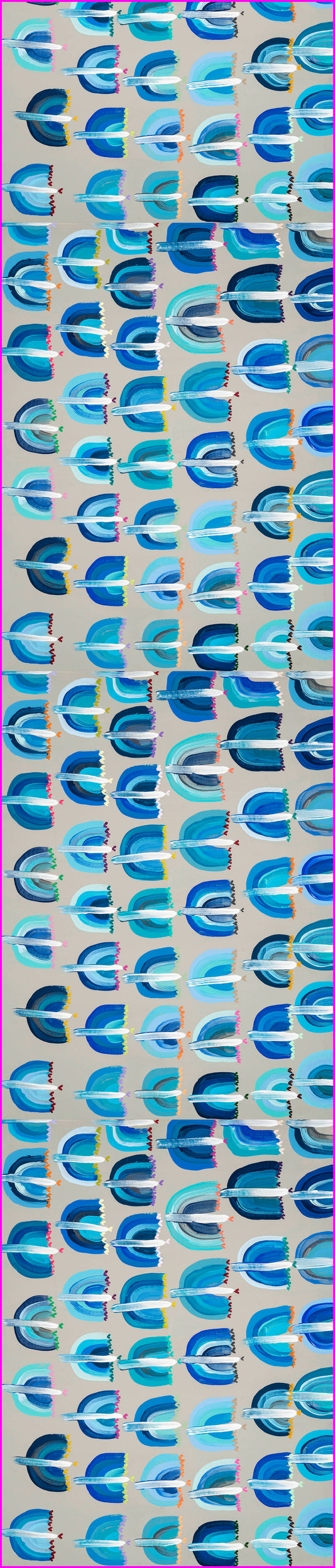 Blue Menorahs Table Runner 16x108