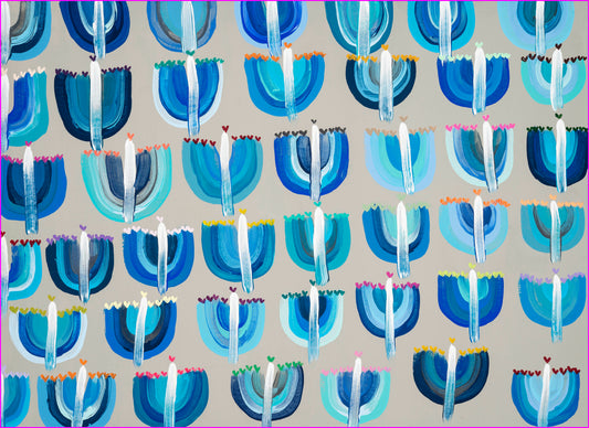 Blue Menorahs Placemats 21x15