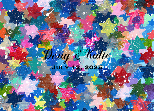CUSTOM Jewish Stars Splatter 21x15