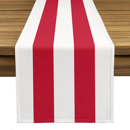 3" Cabana Stripe, Red & White Table Runners