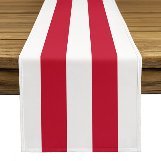 3" Cabana Stripe, Red & White Table Runners