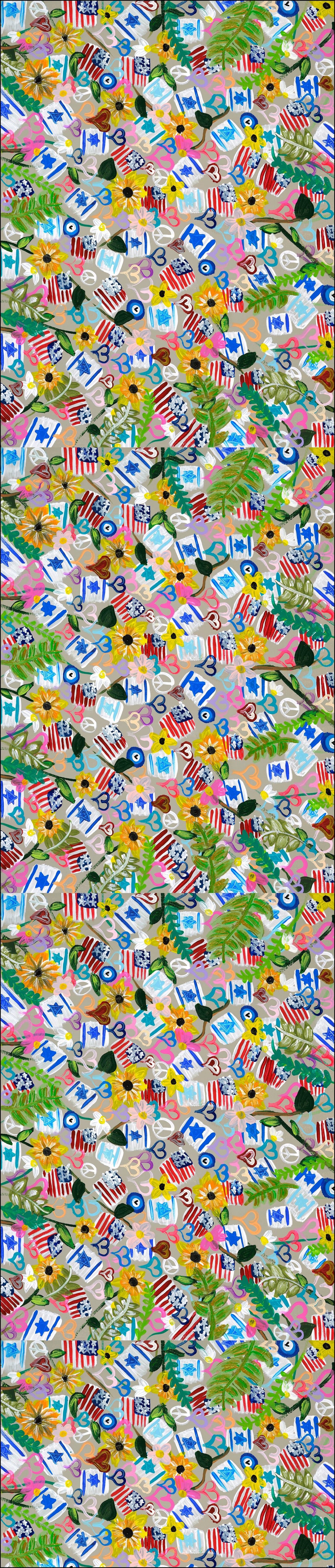 Jewish American Table Runner 16x108