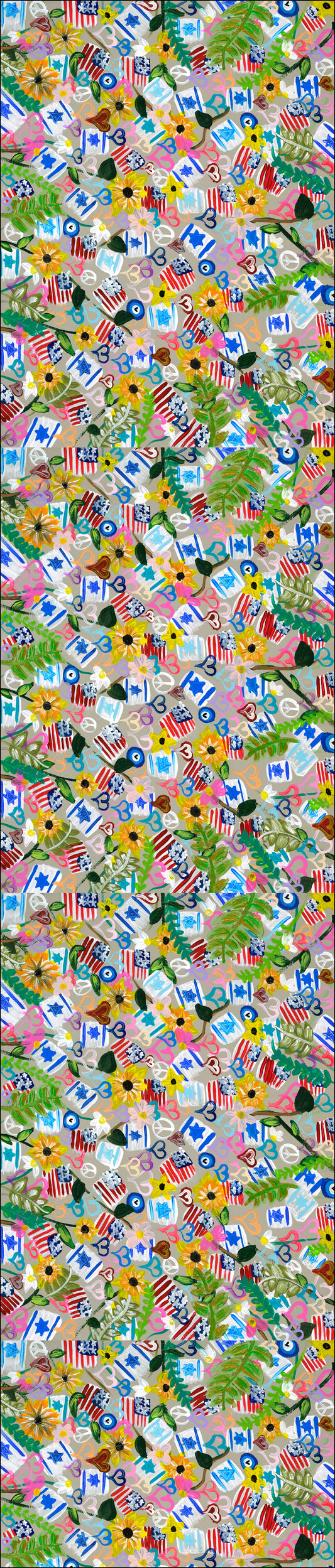 Jewish American Table Runner 16x108