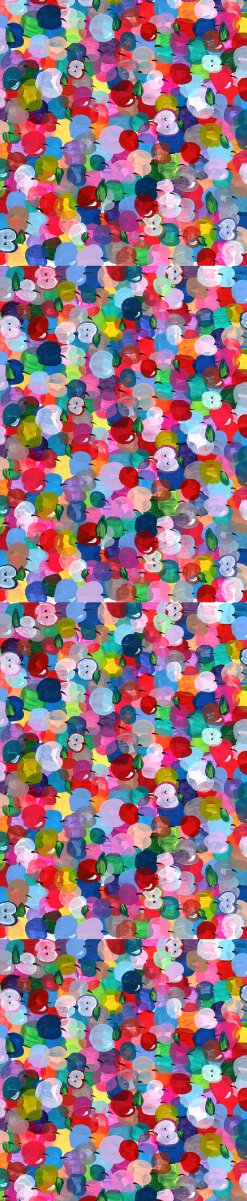 Rainbow Apples Table Runner 14x72